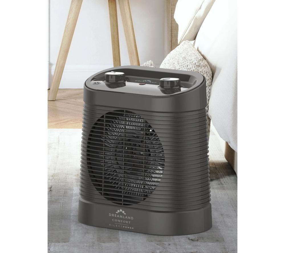DREAMLAND Silent Power Comfort Portable Hot & Cool Fan Heater - Black image number 3 of 4