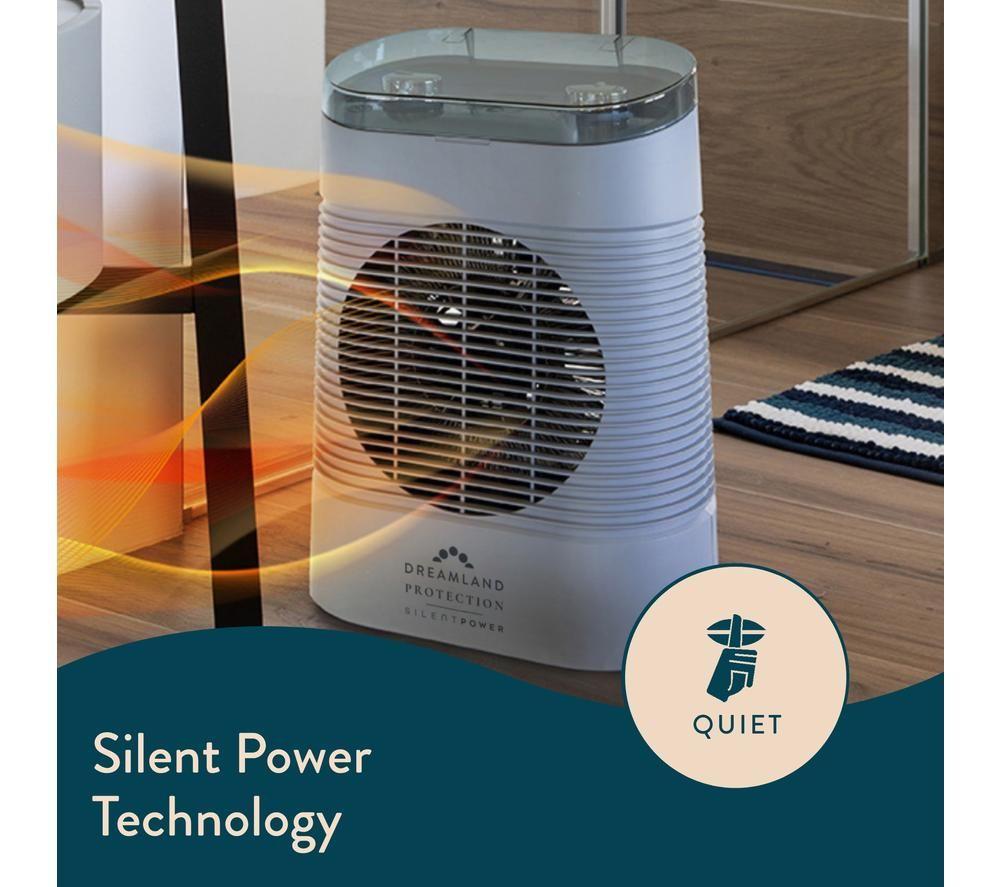 DREAMLAND Silent Power Protection Hot & Cool Fan Heater - Grey image number 3 of 5