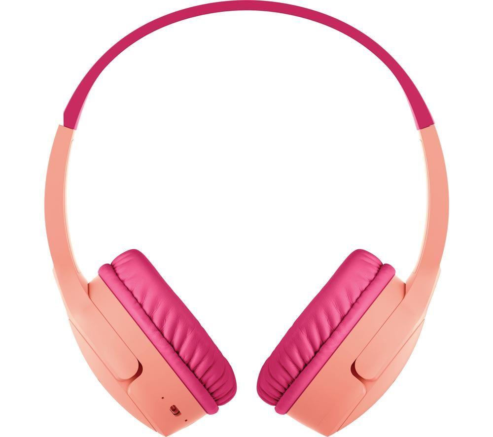 Belkin SoundForm Mini Wired On-Ear Headphones for Kids, Over-Ear Headset for Children with inline Microphone for Online Learning, School, Travel, Play, For 3.5mm Compatible Devices - Pink