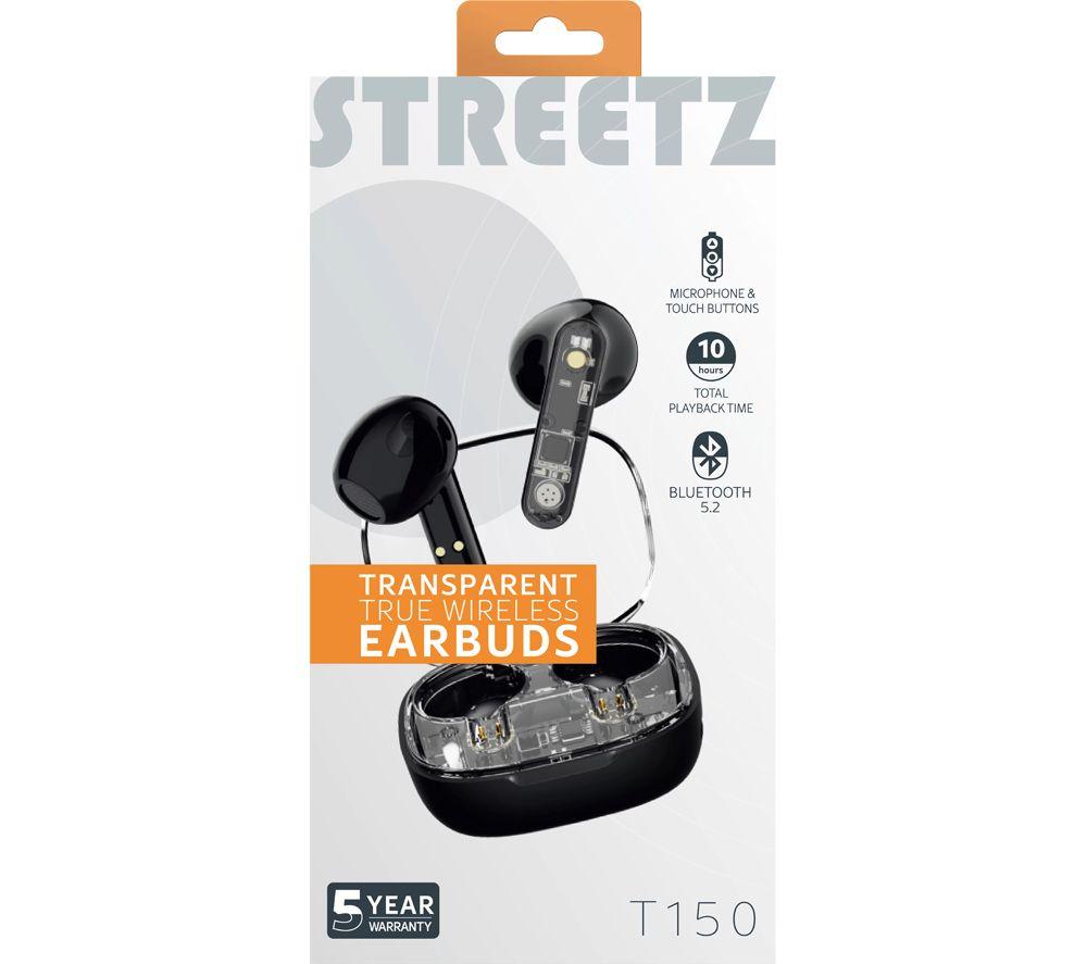 STREETZ T150 Wireless Bluetooth Earbuds - Black image number 7 of 8
