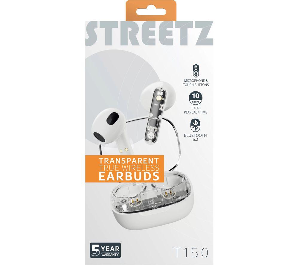 STREETZ T150 Wireless Bluetooth Earbuds - White image number 8 of 11