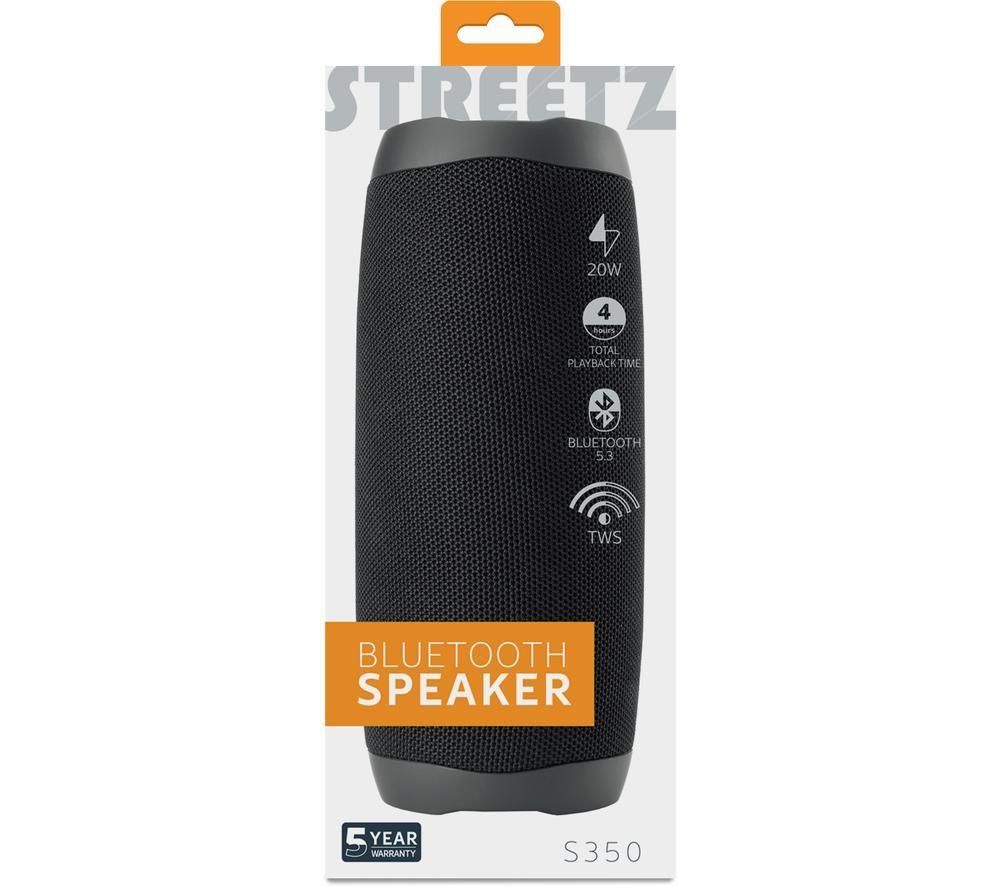 STREETZ S350 Portable Bluetooth Speaker - Black image number 10 of 14