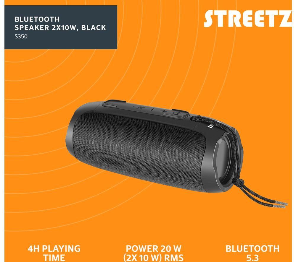 STREETZ S350 Portable Bluetooth Speaker - Black image number 12 of 14