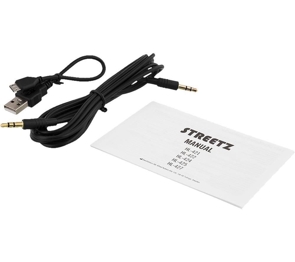 STREETZ HL-BT400 Wireless Bluetooth Headphones - Black image number 2 of 6