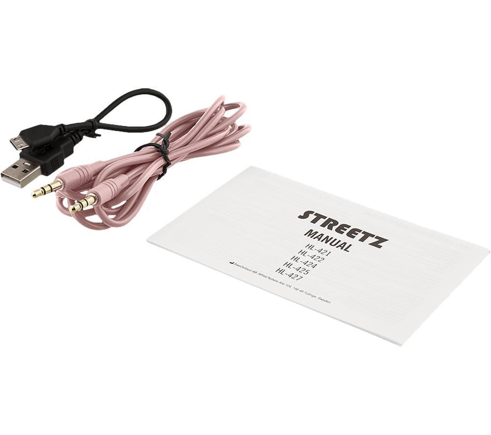 STREETZ HL-BT402 Wireless Bluetooth Headphones - Pink image number 2 of 6