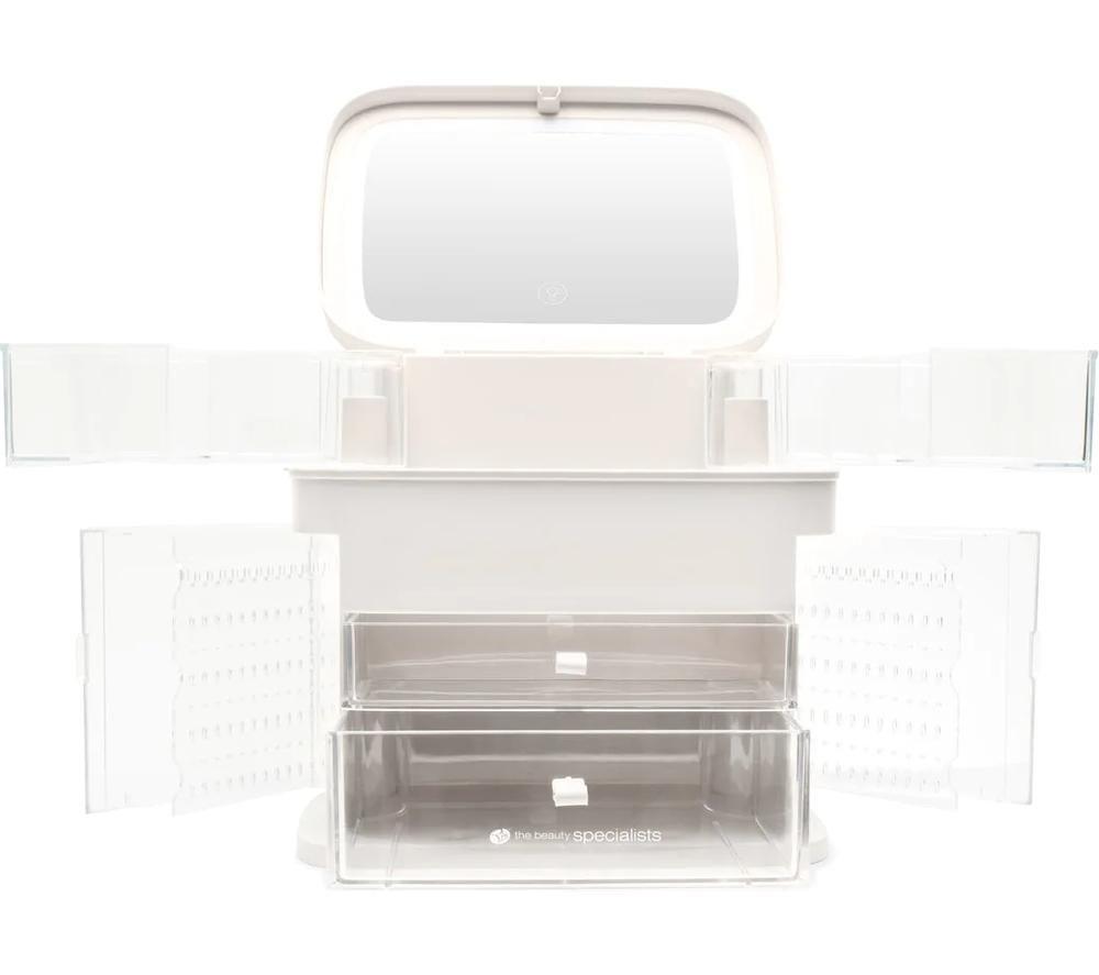RIO Ultimate Beauty Box Organiser with Dimmable Mirror - Clear, Clear