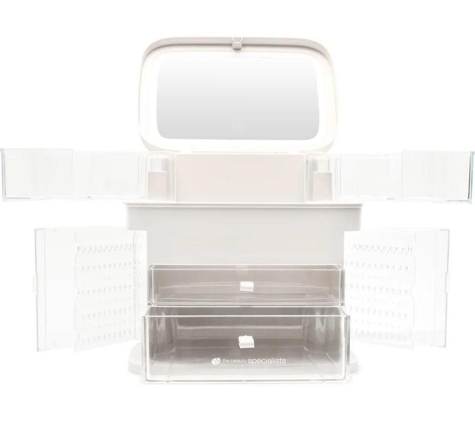 RIO Ultimate Beauty Box Organiser with Dimmable Mirror - Clear