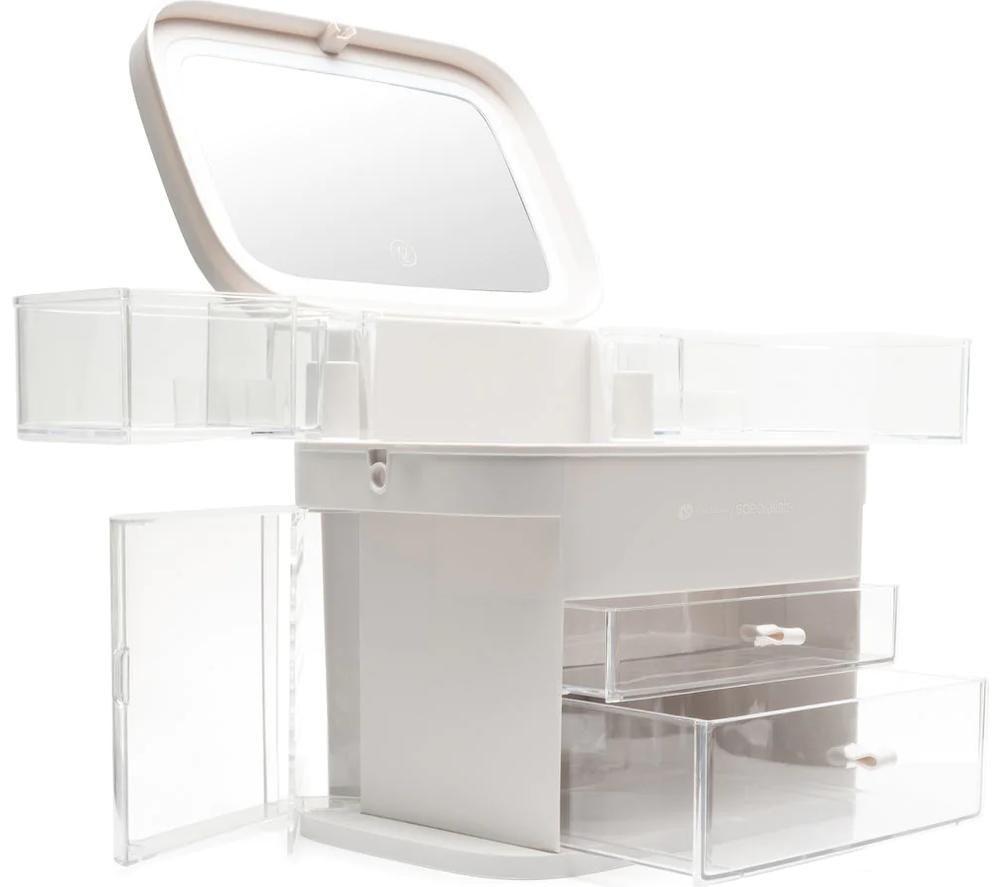 RIO Ultimate Beauty Box Organiser with Dimmable Mirror - Clear image number 2 of 13