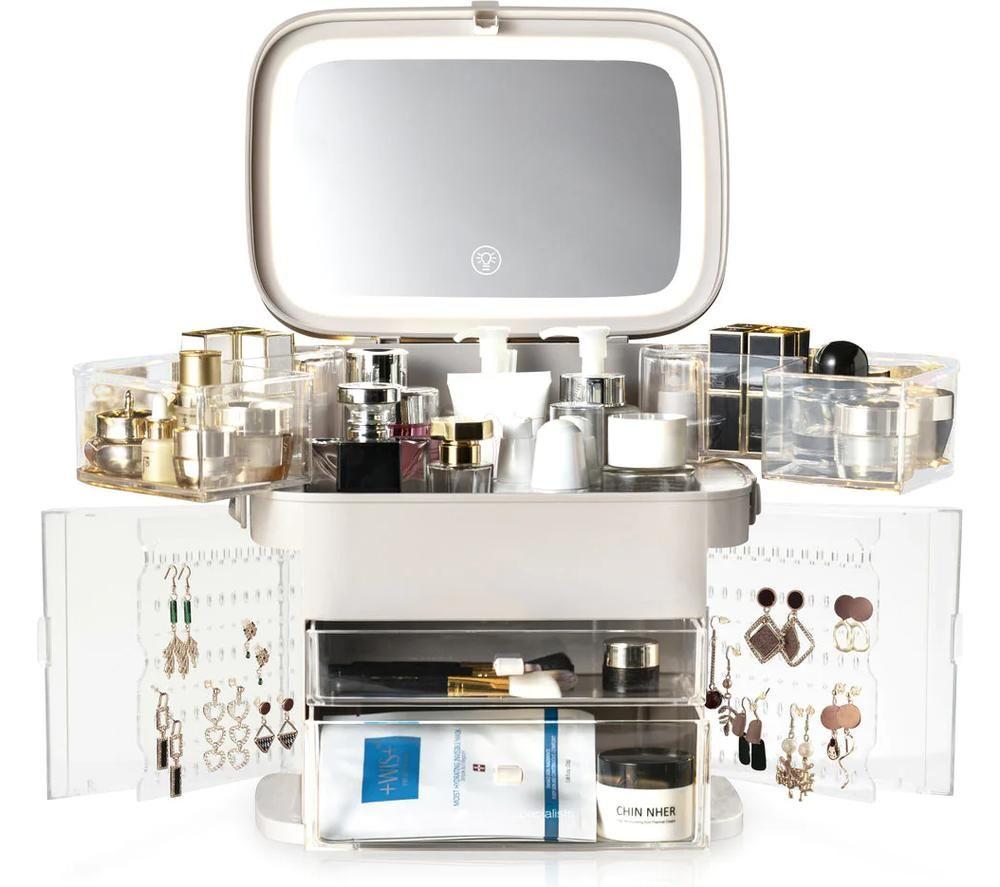 RIO Ultimate Beauty Box Organiser with Dimmable Mirror - Clear image number 6 of 13