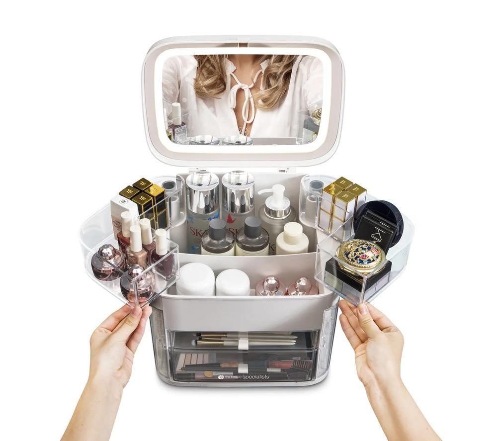 RIO Ultimate Beauty Box Organiser with Dimmable Mirror - Clear image number 9 of 13