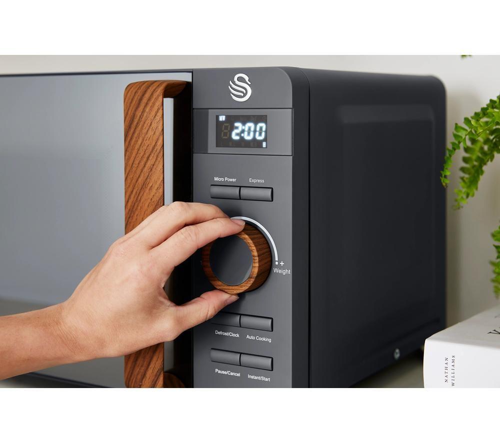 Micro-ondes Numérique SWAN 20L 800W – Design Nordique Gris, Neuf Sous Emballage