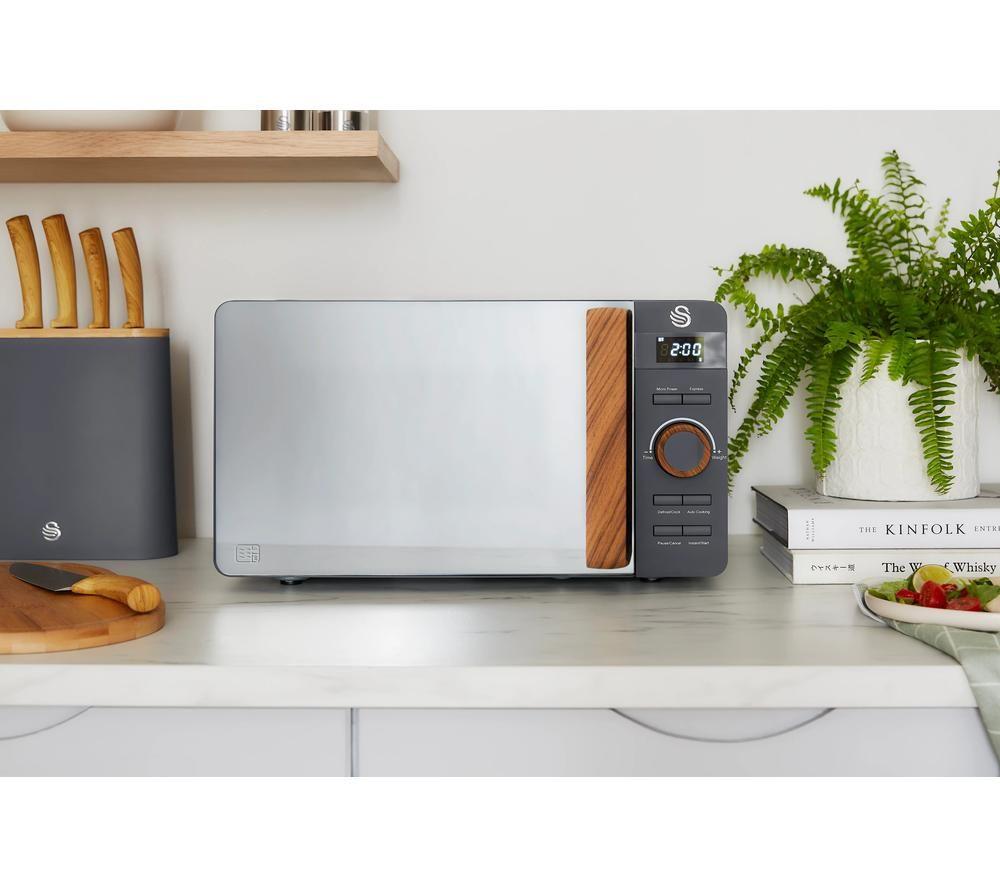 SWAN Nordic SM22036LGRYN Solo Microwave - Grey image number 5 of 8