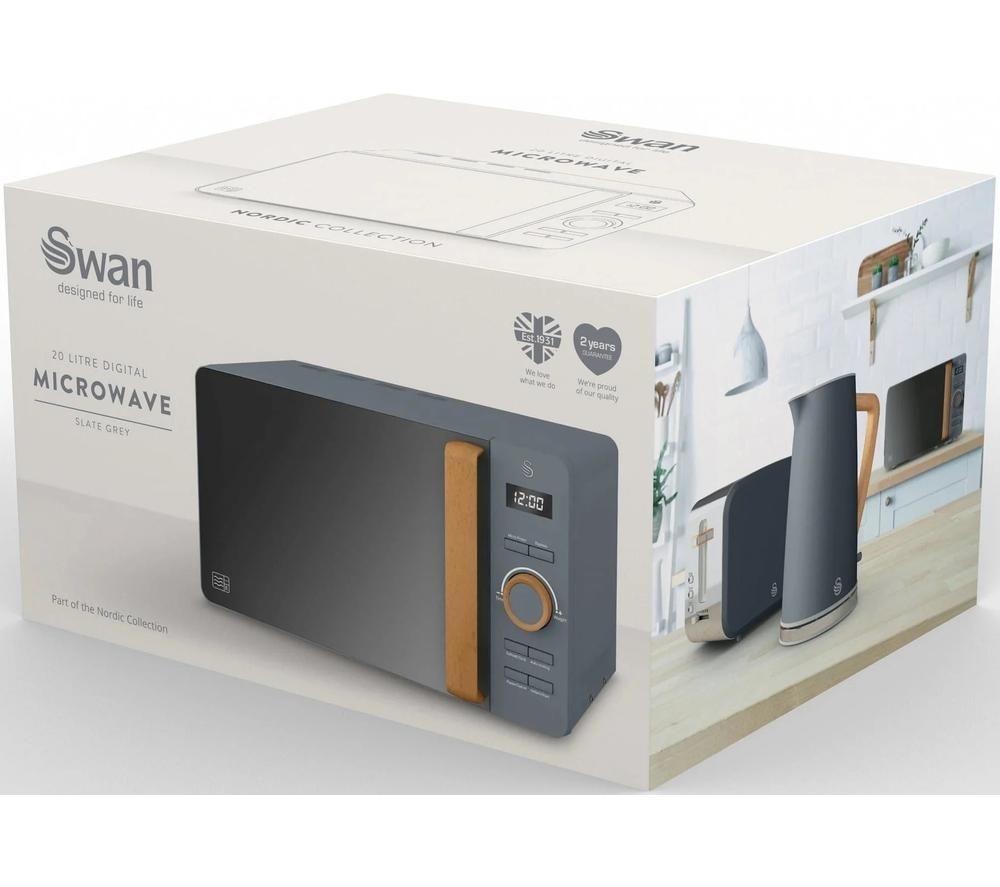 SWAN Nordic SM22036LGRYN Solo Microwave - Grey image number 8 of 8