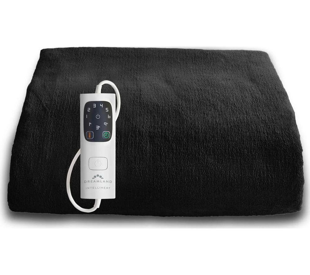Buy DREAMLAND Snuggle Up Velvet Heated Throw Black, 160 x 120 cm Currys