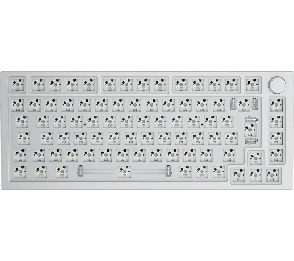 Glorious Gaming GMMK PRO 75% Barebones (Frame Only) - Modular Mechanical Gaming Keyboard, TKL Size (75%), 1.5kg Frame, RGB, Customisable, 5-Pin Switch Support, International/ISO Layout - White Ice