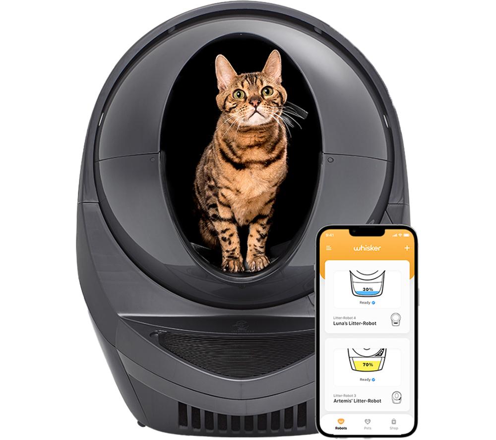 LITTER-ROBOT 3 Connect Smart Self-Cleaning Cat Litter Tray - Dark Grey, Silver/Grey