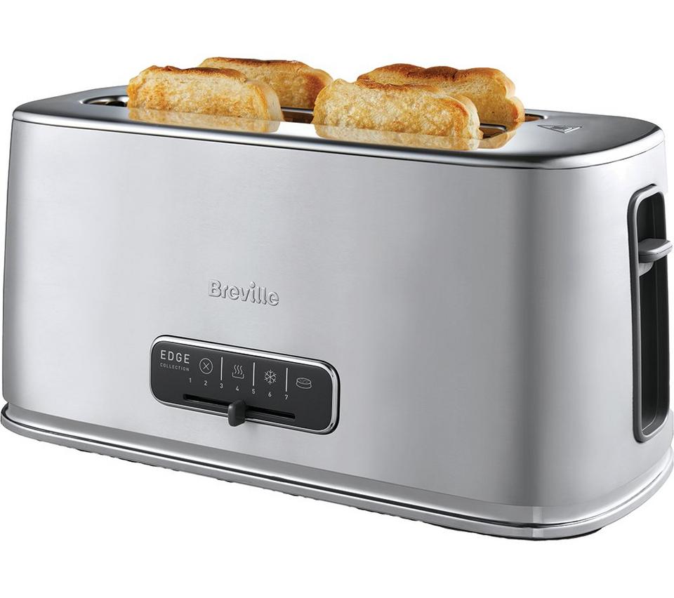BREVILLE Edge Long Slot VTR023 4 Slice Toaster – Brushed Stainless Steel