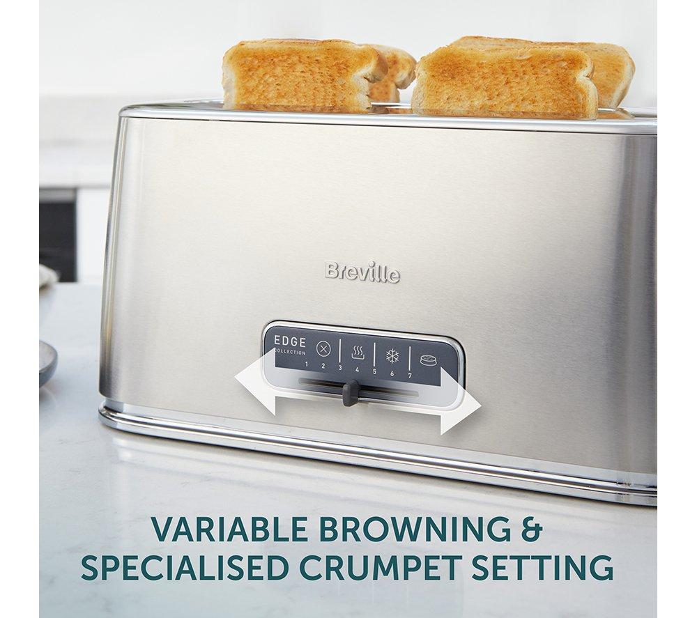 BREVILLE Edge Long Slot VTR023 4 Slice Toaster &ndash; Brushed Stainless Steel image number 5 of 7