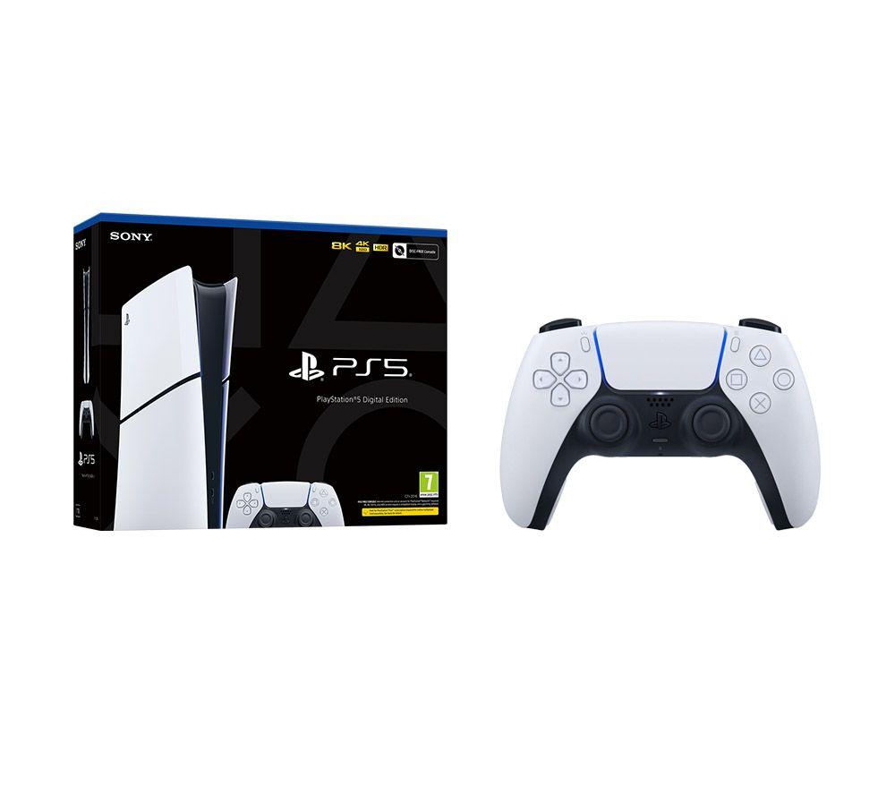 White New SONY PlayStation 5 Digital Edition, Controllers: Wireless