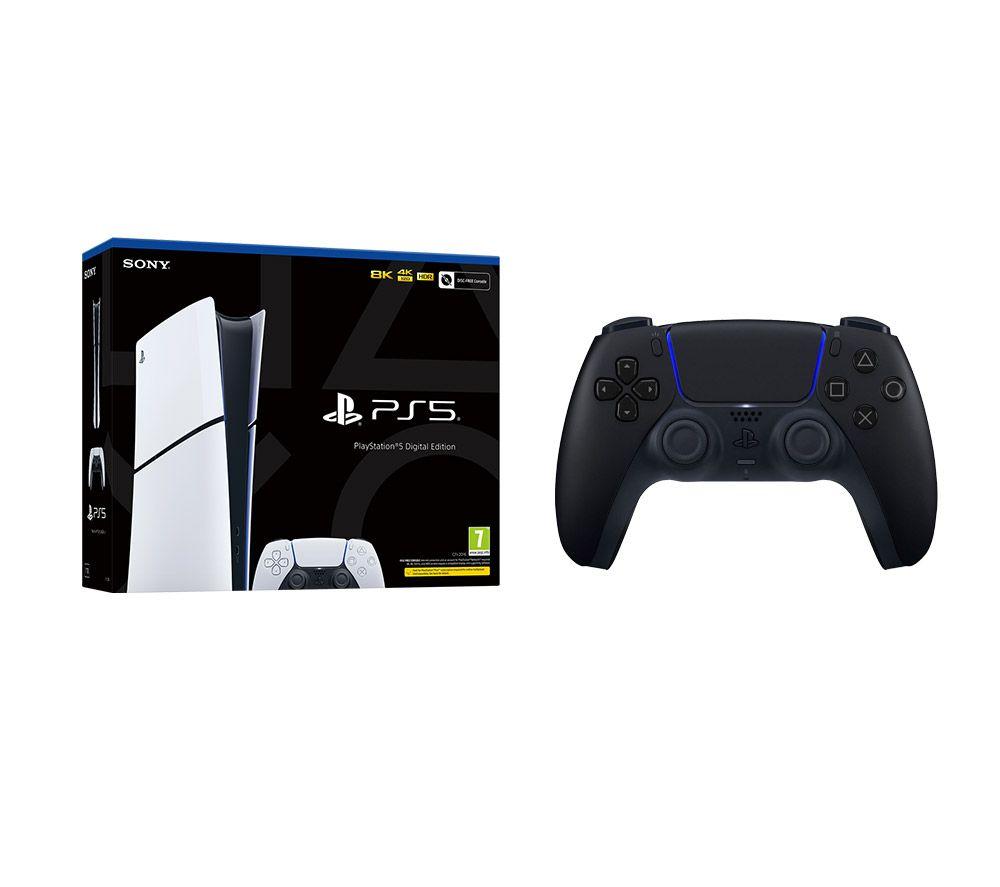 SONY PlayStation 5 Digital Edition (Model Group - Slim) & DualSense Wireless Controller (Black) Bundle
