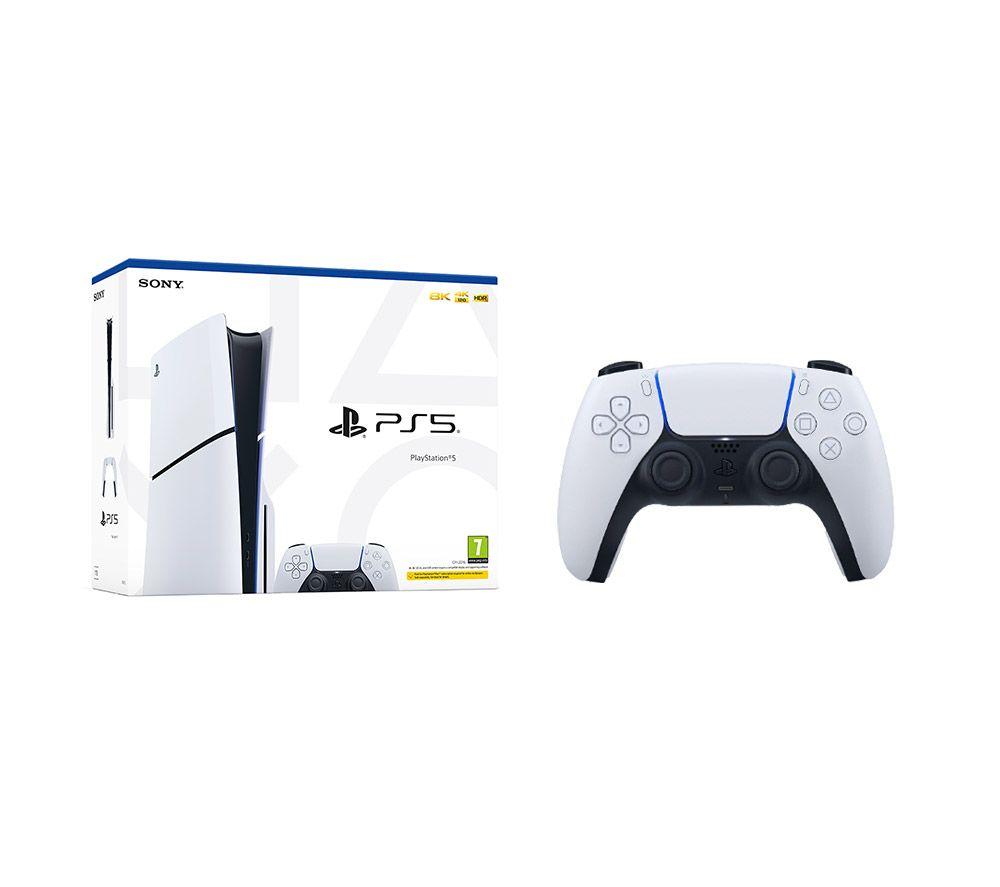 SONY PlayStation 5 (Model Group - Slim) & PS5 DualSense Wireless Controller (White) Bundle