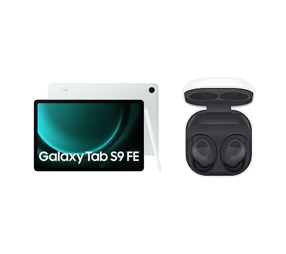 Samsung Galaxy Tab S9 FE 10.9" Tablet (256 GB, Mint) & Galaxy Buds FE Wireless Bluetooth Noise-Cancelling Earbuds Bundle, Green