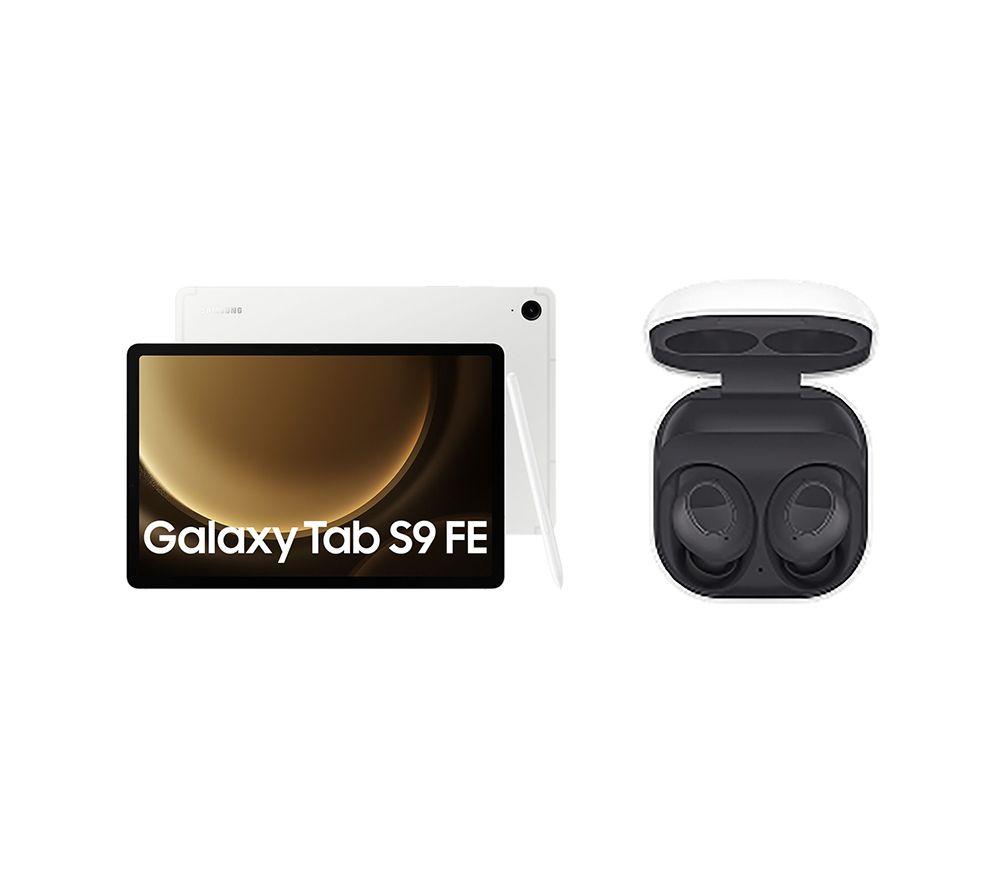 Samsung Galaxy Tab S9 FE 10.9 Tablet (256 GB, Silver) & Galaxy Buds FE Wireless Bluetooth Noise-Can