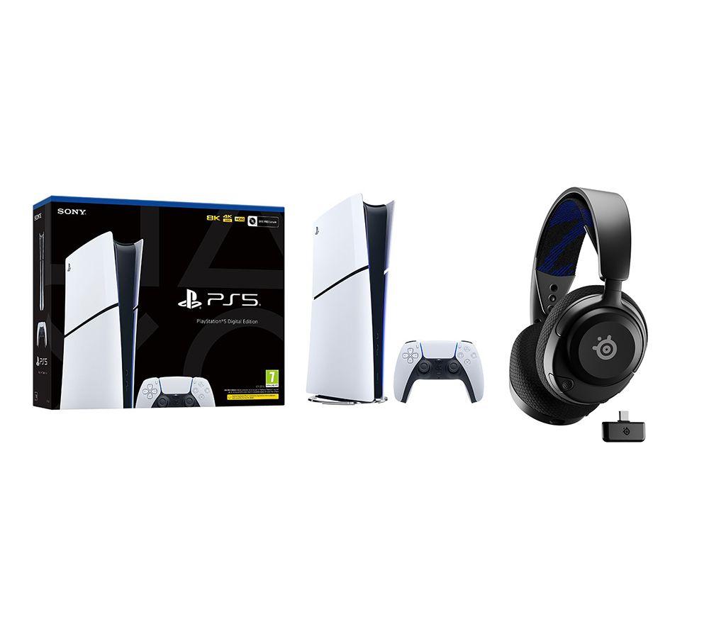 SONY PlayStation 5 Digital Edition (Model Group - Slim) & Arctis Nova 4P Wireless 7.1 Gaming Headset