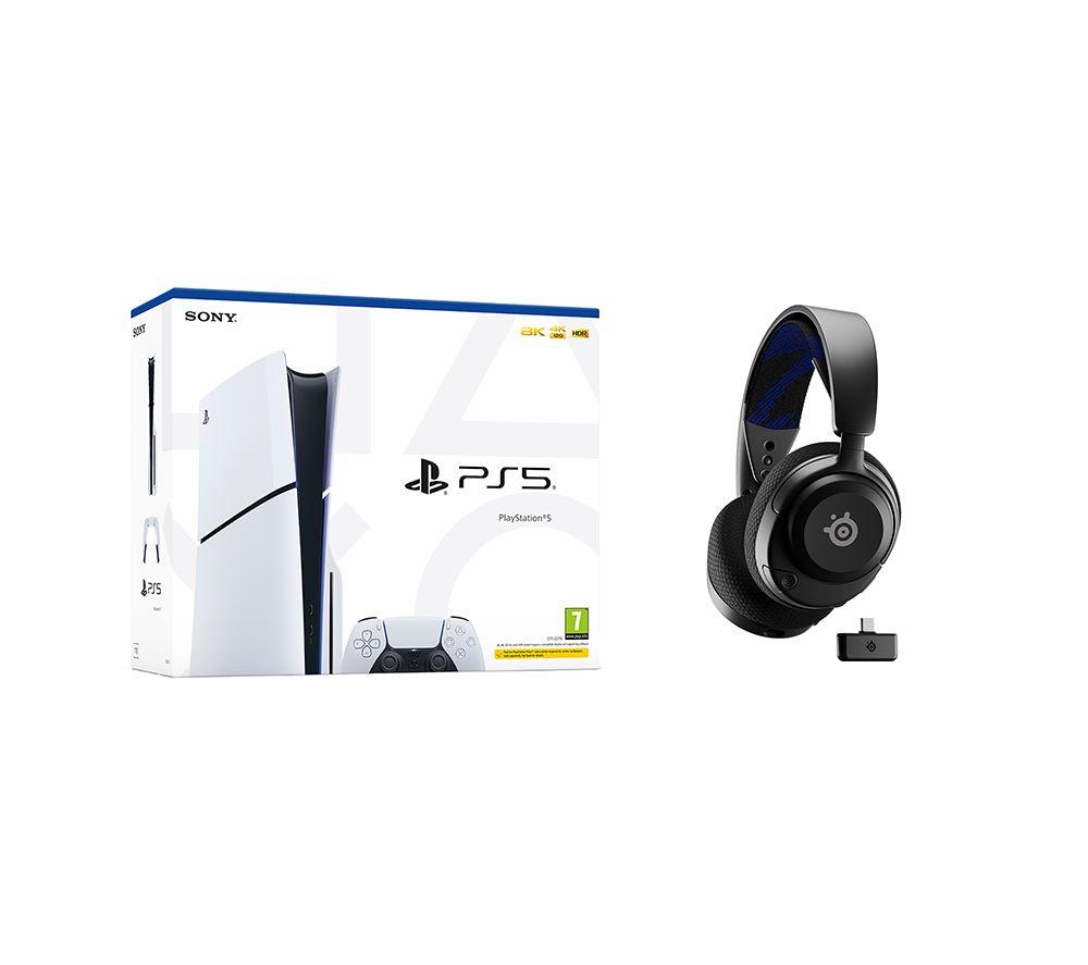 SONY PlayStation 5 Model Group Slim Arctis Nova 4P Wireless 7.1 Gaming Headset Black Bundle