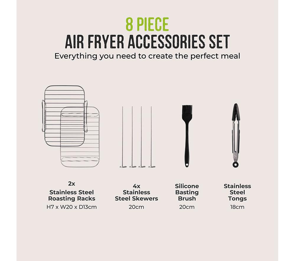 TOWER T843096 8-piece Air Fryer Accessories Set - Silver & Black image number 8 of 10