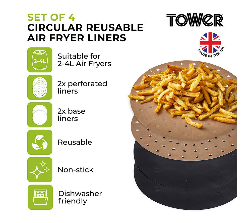 TOWER 2 - 4 Litre Air Fryer Liners - Pack of 4 image number 3 of 10