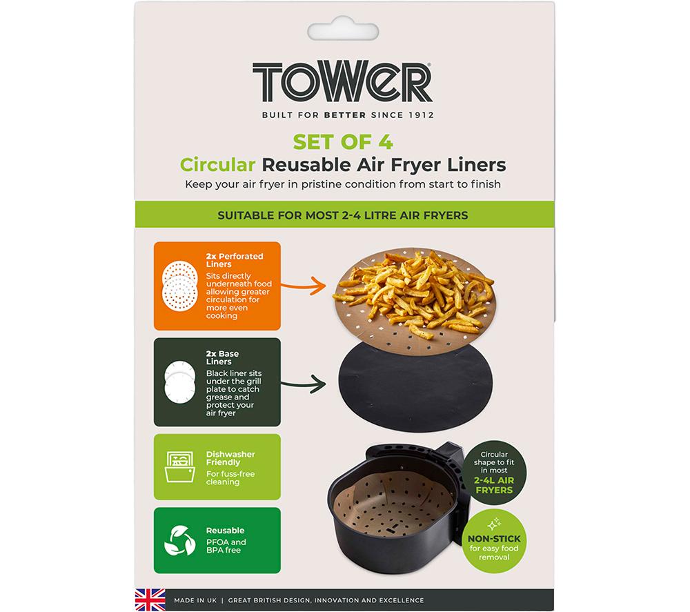 TOWER 2 - 4 Litre Air Fryer Liners - Pack of 4 image number 9 of 10
