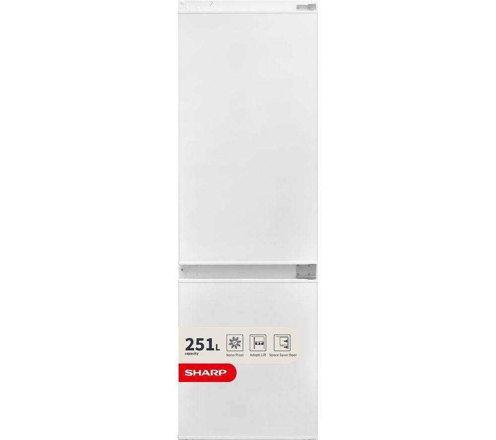 Sharp SJ-BE250M1XS-EN Integrated 60/40 Fridge Freezer - Sliding Hinge, White