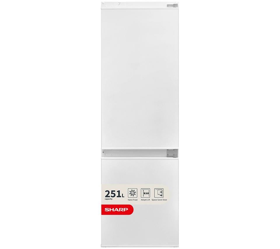 SHARP SJ-BE250M1XS-EN Integrated 70/30 Fridge Freezer - Sliding Hinge
