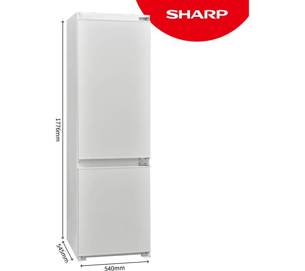 SHARP SJ-BE250M1XS-EN Integrated 70/30 Fridge Freezer - Sliding Hinge image number 2 of 9