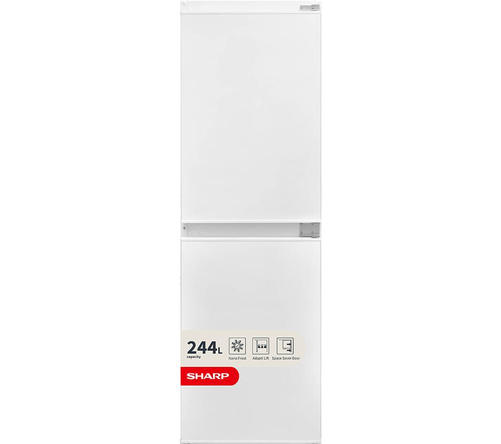 Sharp SJ-BE240M1XS-EN Integrated 50/50 Fridge Freezer - Sliding Hinge, White