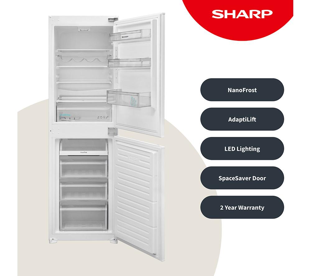 SHARP SJ-BE240M1XS-EN Integrated 50/50 Fridge Freezer - Sliding Hinge image number 3 of 9