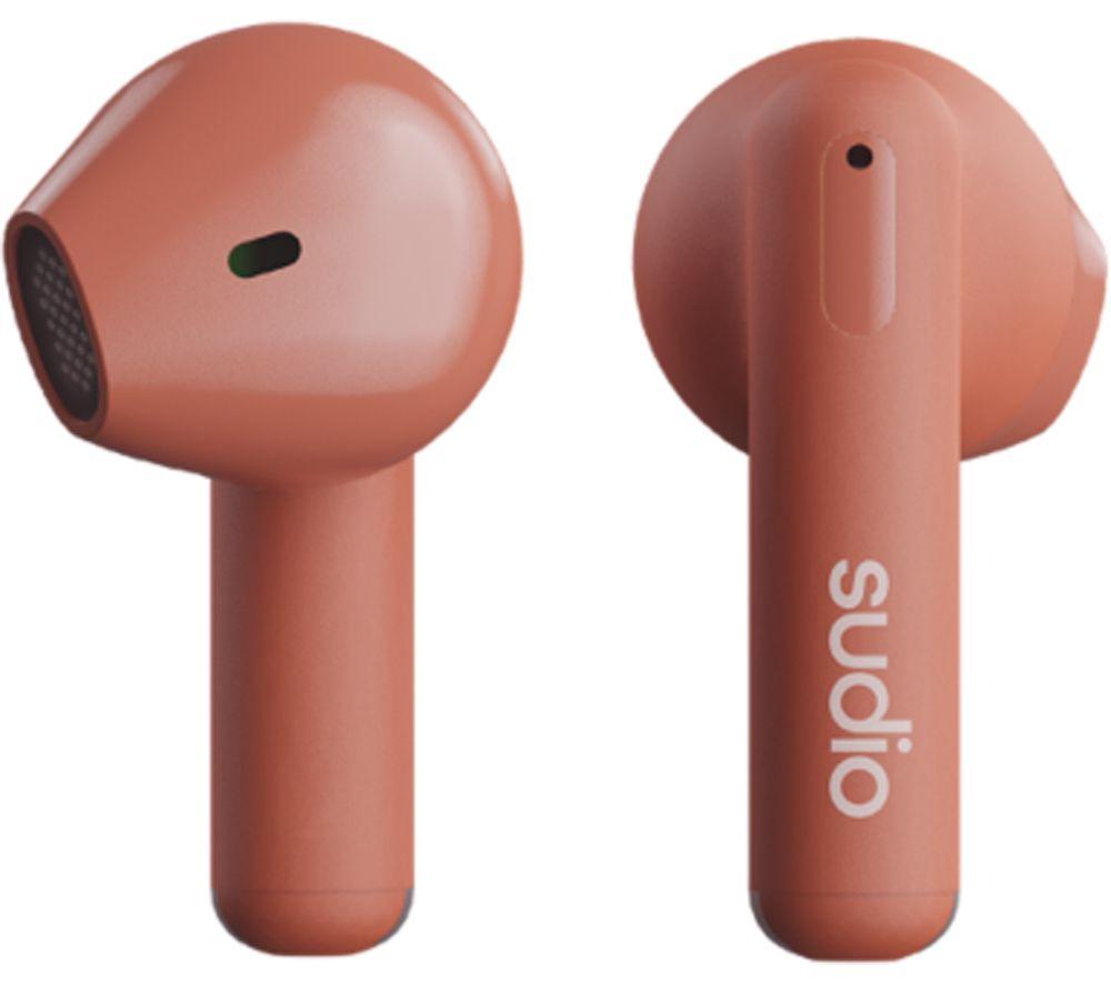 SUDIO A1 Wireless Bluetooth Earbuds - Sienna Red, Red