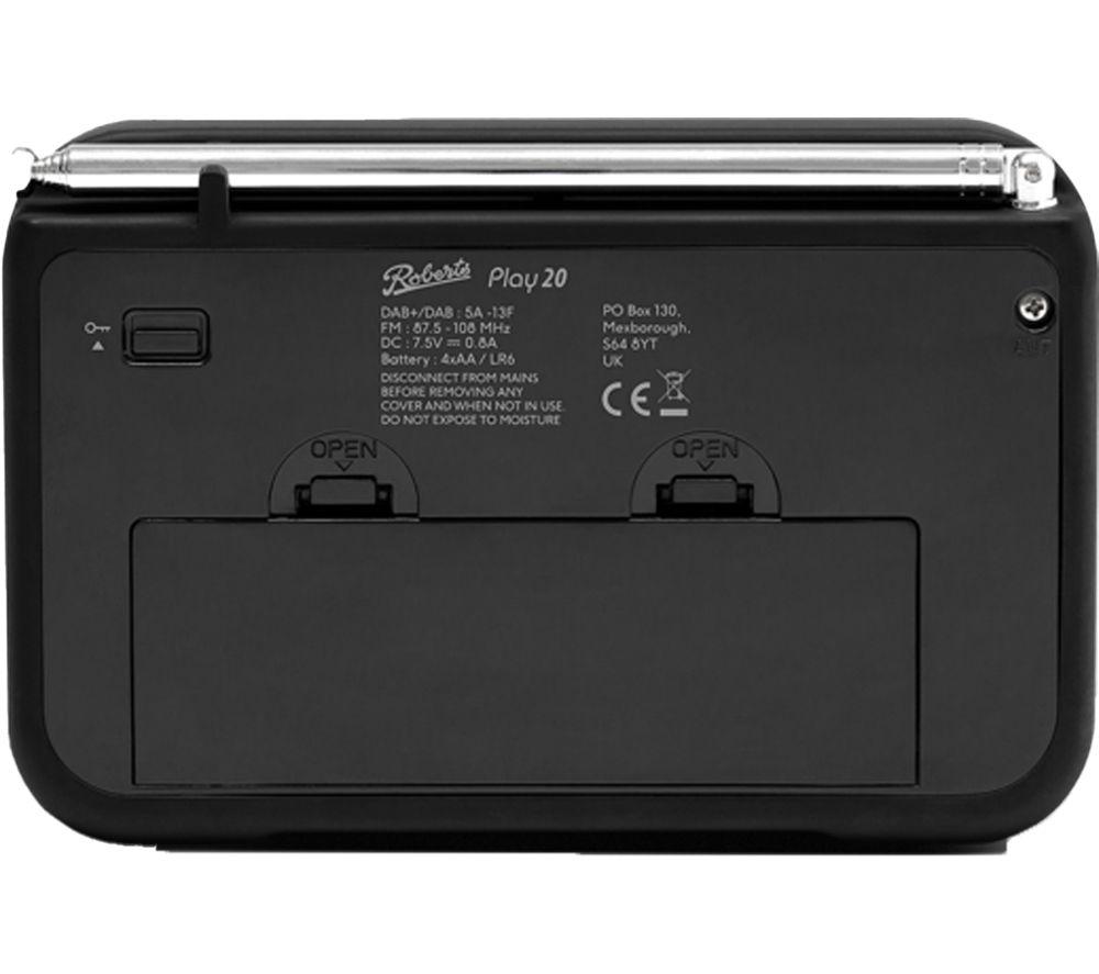 ROBERTS Play 20 Portable DAB+/FM Bluetooth Radio - Black image number 5 of 5