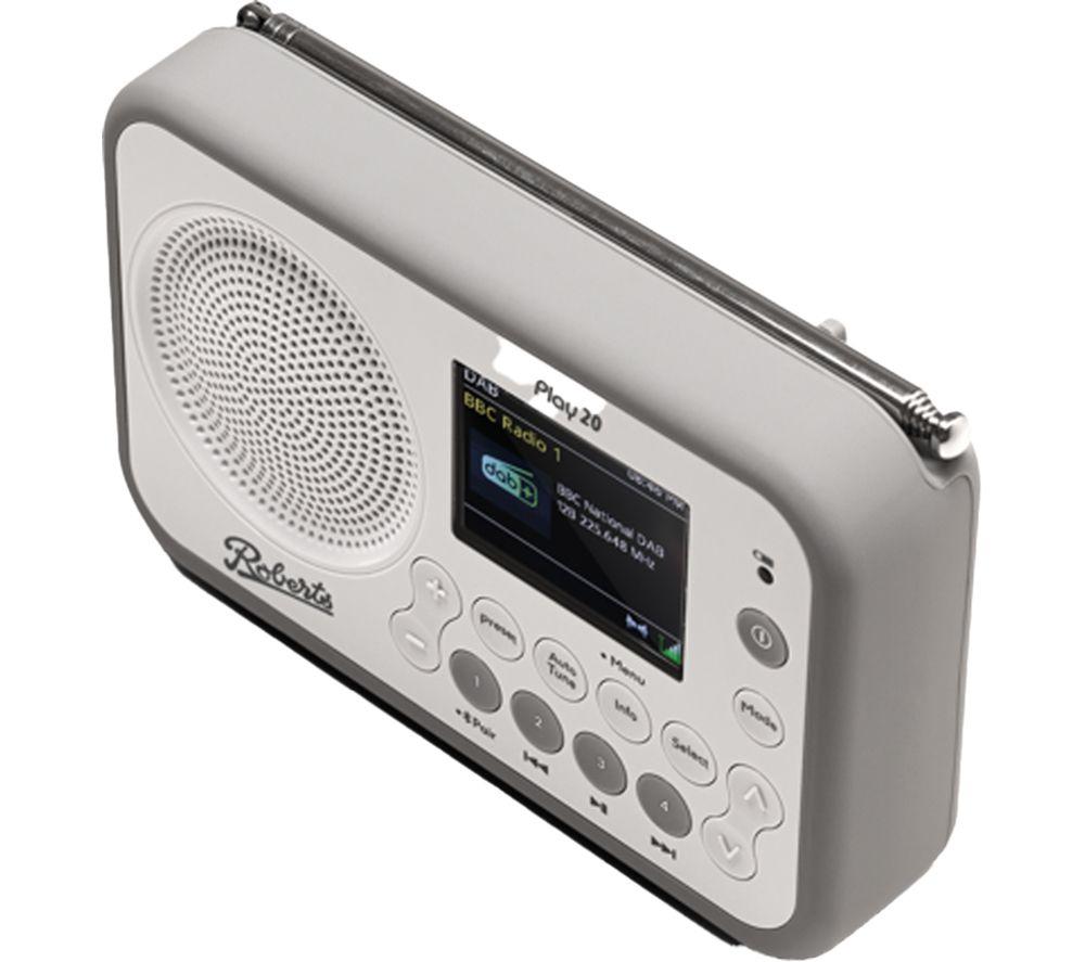 ROBERTS Play 20 Portable DAB+/FM Bluetooth Radio - White image number 2 of 4