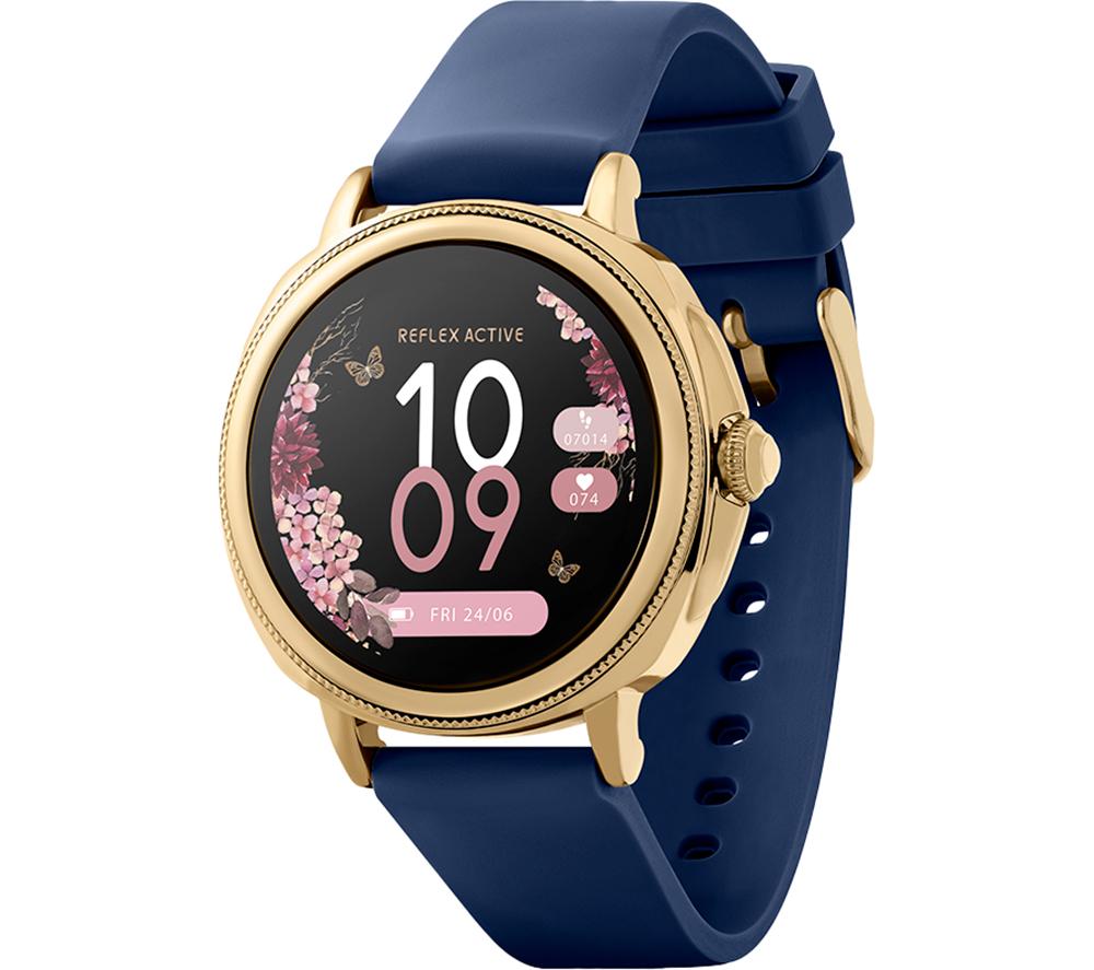 REFLEX ACTIVE Series 25 Smart Watch - Gold & Navy, Silicone Strap