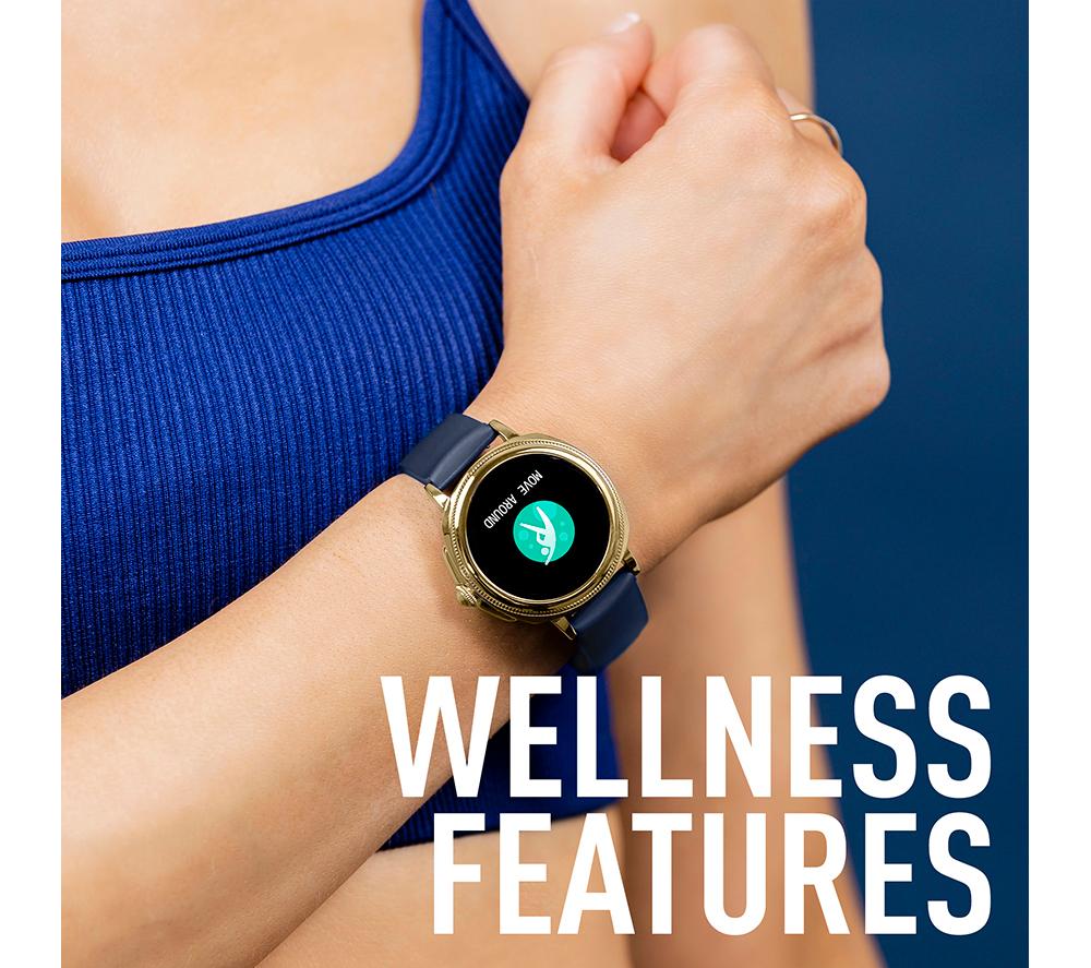 REFLEX ACTIVE Series 25 Smart Watch - Gold & Navy, Silicone Strap image number 3 of 6