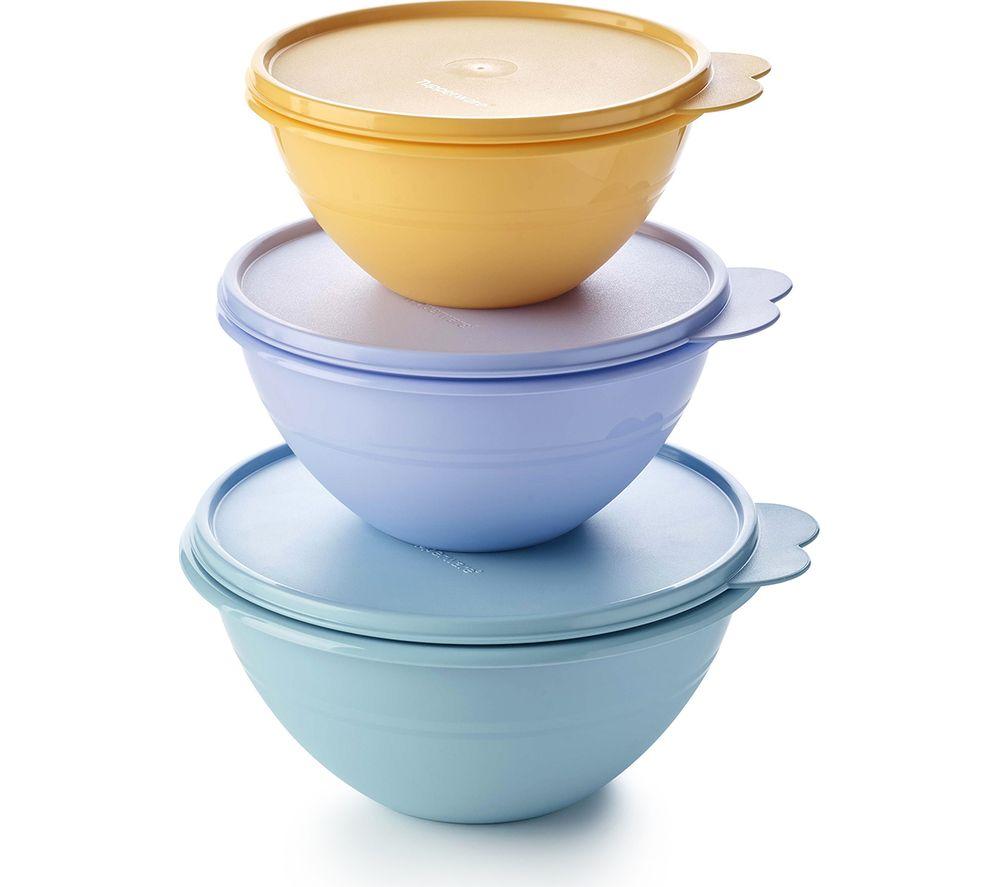 TUPPERWARE Wonderlier 3-piece Bowl Set - Green, Blue, Orange