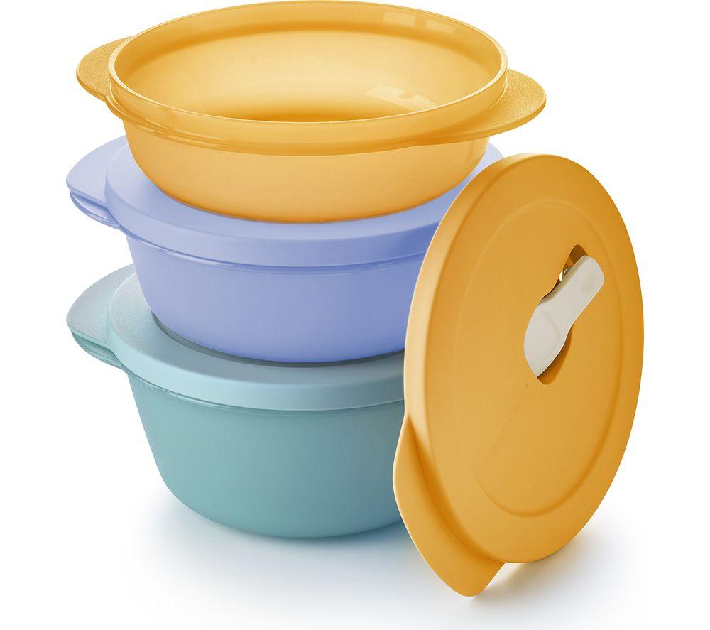 TUPPERWARE 3-piece Medium Bowl Set - Green, Blue, Orange