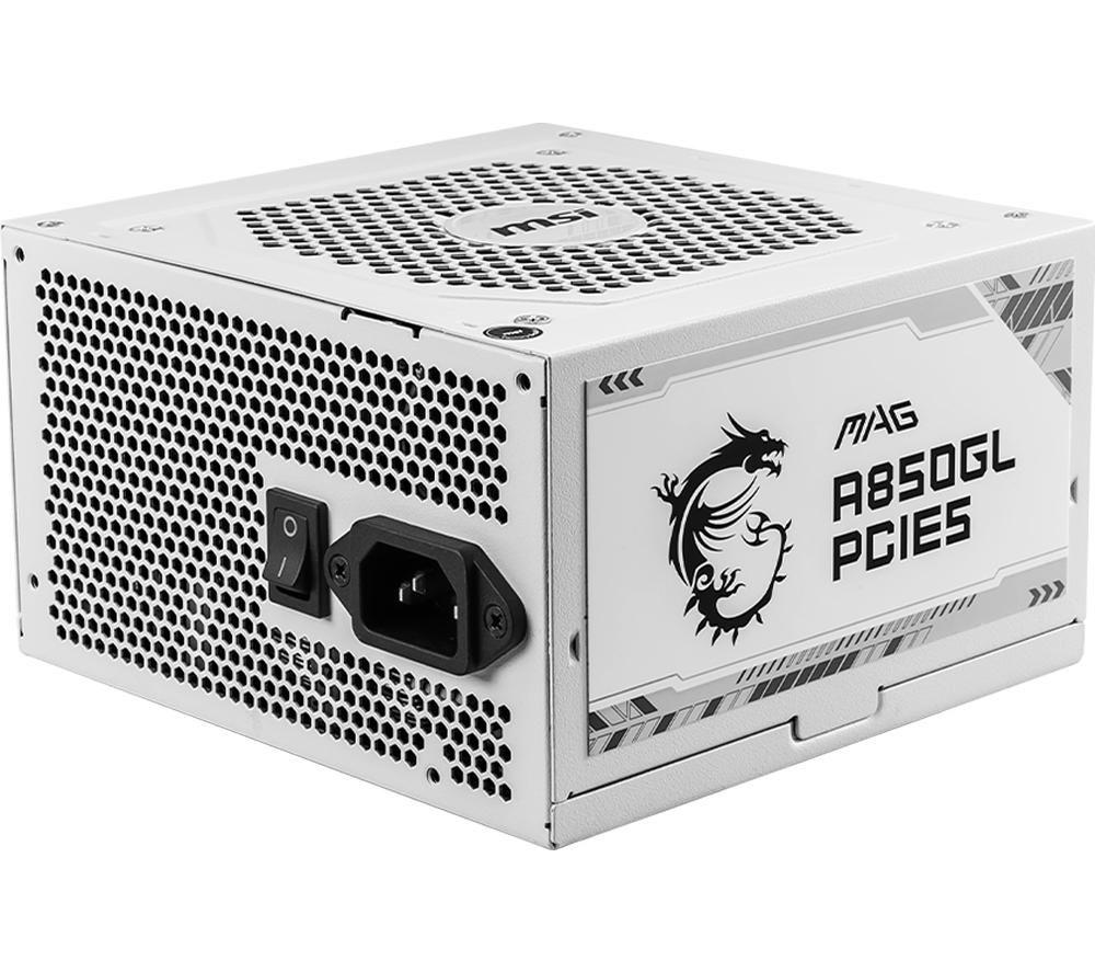 MSI 850W ATX Fully Modular Power Supply - MAG A850GL PCIE5 WHITE - (Active PFC/80 PLUS Gold)