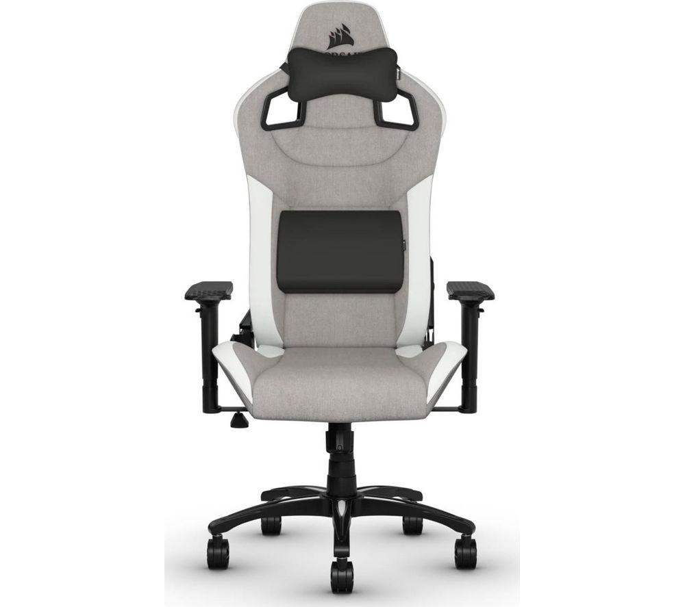 CORSAIR T3 RUSH 2023 Gaming Chair - Grey & White, Silver/Grey,White