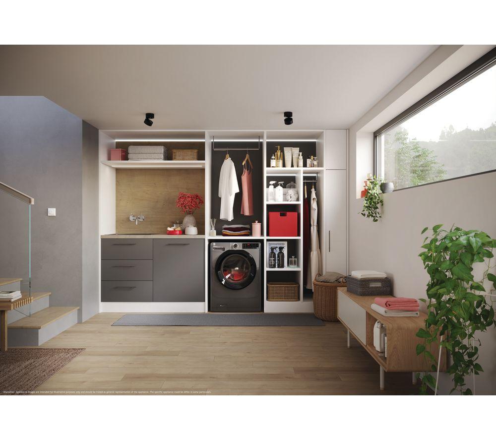 HOOVER H-Wash 350 H3WPS6106TAMBR-80 WiFi-enabled 10kg 1600rpm Washing Machine - Graphite image number 9 of 9