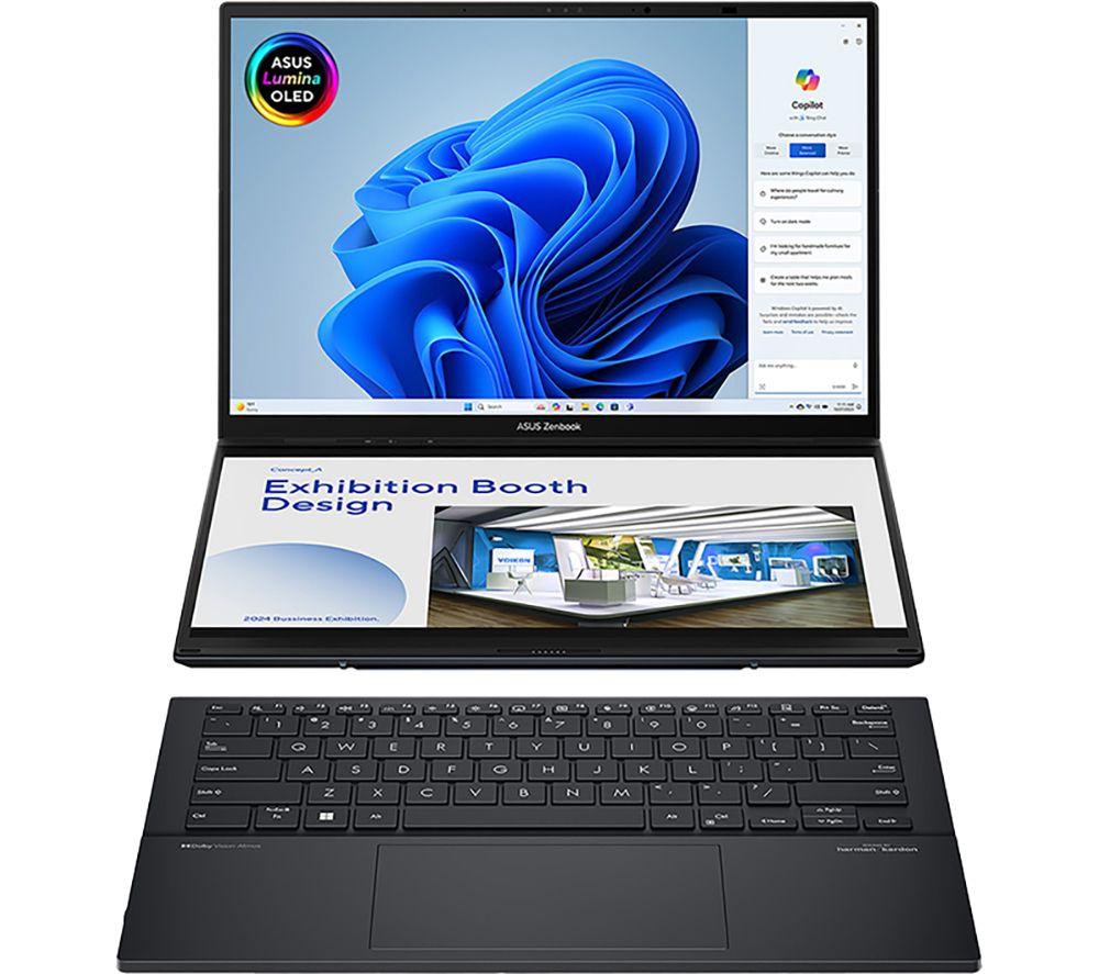 ASUS Zenbook Duo 14 2 in 1 Laptop - IntelCore? Ultra 9, 2 TB SSD, Grey, Black