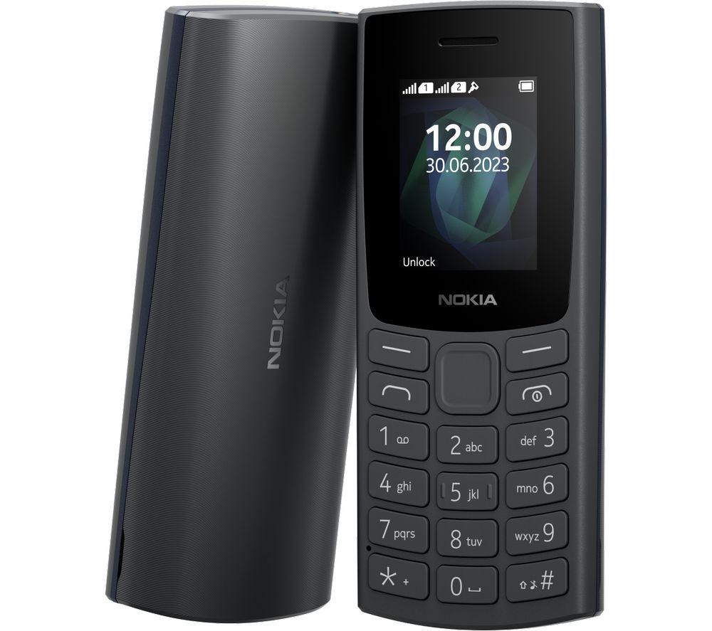 Nokia 105 2G Feature Phone with long-lasting battery, 12 hours of talk-time, wireless FM radio, large display, and tactile keyboard, Dual Sim - Charcoal