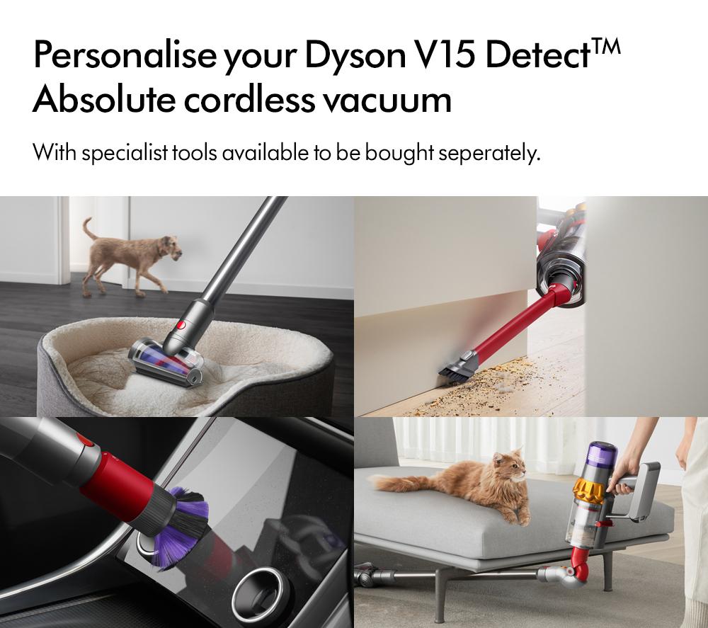 DYSON V15 Detect Absolute Cordless Vacuum Cleaner - Yellow & Nickel image number 6 of 12